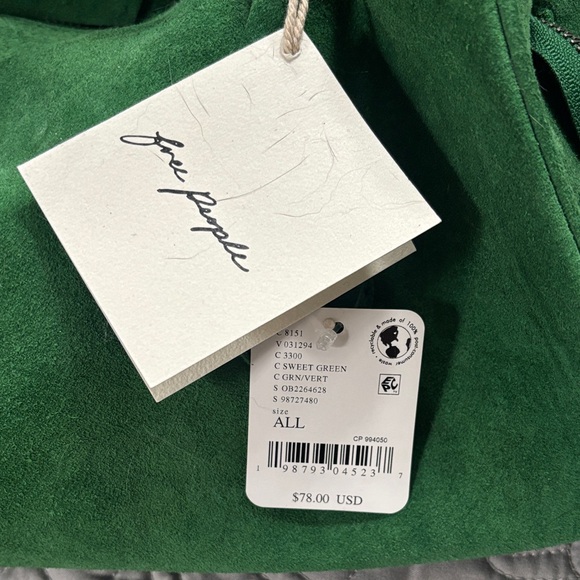 Free People Emerald Green Suede Shoulder Bag - Picture 2 of 4
